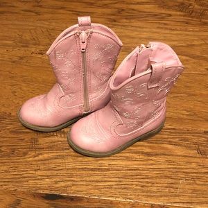 Little girls pink cowgirl boots